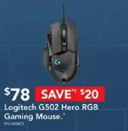 Harvey Norman Logitech G502 Hero RGB Gaming Mouse offer