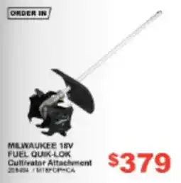 Total Tools Milwaukee 18V Fuel Quik-Lok Cultivator Attachment offer