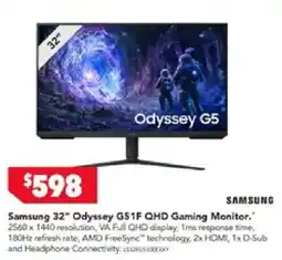 Harvey Norman Samsung 32" Odyssey G51F QHD Gaming Monitor offer