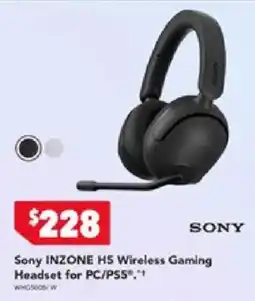 Harvey Norman Sony INZONE H5 Wireless Gaming Headset for PC/PS5 offer