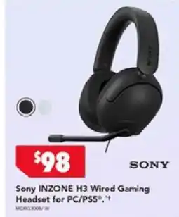 Harvey Norman Sony INZONE H3 Wired Gaming Headset for PC/PSS offer