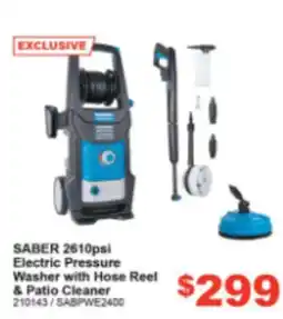 Total Tools Saber 2610psi Electric Pressure Washer with Hose Reel & Patio Cleaner offer