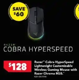 Harvey Norman Razer Cobra HyperSpeed Lightweight Customizable Wireless Gaming Mouse with Razer Chroma RGB offer