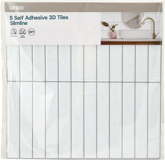 5 Pack Self Adhesive 3D Tiles Slimline offer at Kmart