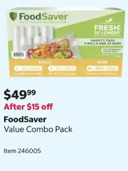 Costco FoodSaver Value Combo Pack offer