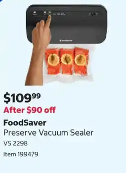 Costco FoodSaver Preserve Vacuum Sealer offer