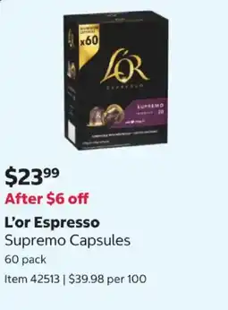 Costco L'or Espresso Supremo Capsules offer