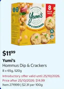 Costco Yumi's Hommus Dip & Crackers offer