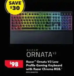 Harvey Norman Razer Ornata V3 Low Profile Gaming Keyboard with Razer Chroma RGB offer