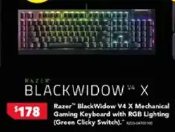 Harvey Norman Razer BlackWidow V4 X Mechanical Gaming Keyboard with RGB Lighting offer