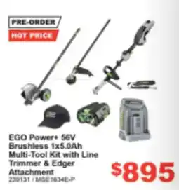 Total Tools EGO Power+ 56V Brushless 1x5.0Ah Multi-Tool Kit with Line Trimmer & Edger Attachment offer