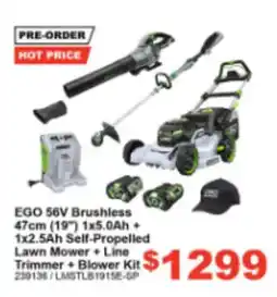 Total Tools EGO 56V Brushless Lawn Mower + Line Trimmer + Blower Kit offer