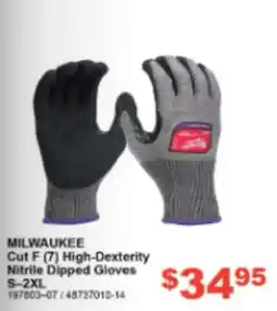 Total Tools Milwaukee Cut F (7) High-Dexterity Nitrile Dipped Gloves offer