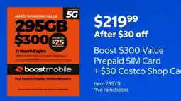 Costco Boost $300 Value Prepaid SIM Card offer