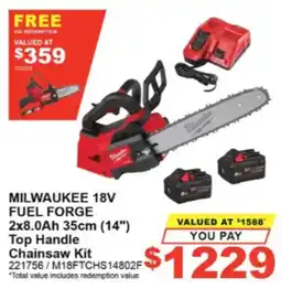 Total Tools Milwaukee 18V Fuel Forge Top Handle Chainsaw Kit offer