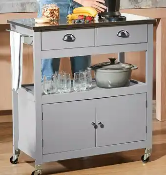 Kmart Grey Stainless Steel Top Trolley offer
