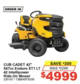Total Tools Cub Cadet 42" 547cc Enduro XT1 LT 42 Intellipower Ride-On Mower offer