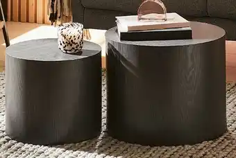 Kmart Set of 2 Round Tables Black offer