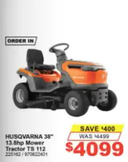 Total Tools Husqvarna 38" 13.8hp Mower Tractor TS 112 offer
