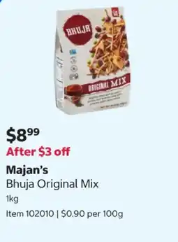 Costco Majan's Bhuja Original Mix offer