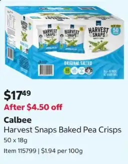 Costco Calbee Harvest Snaps Baked Pea Crisps offer