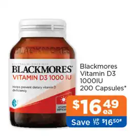 Good Price Pharmacy Blackmores Vitamin D3 1000IU offer