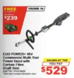 Total Tools Ego Power+ 66V Commercial Multi-Tool Power Head with Carbon Fibre Shaft Skin offer