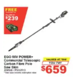 Total Tools Ego 56v Power+ Commercial Telescopic Carbon Fibre Pole Saw Skin offer