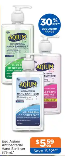 Good Price Pharmacy Ego Aqium Antibacterial Hand Sanitiser offer