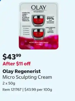 Costco Olay Regenerist Micro Sculpting Cream offer