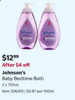 Costco Johnson's Baby Bedtime Bath offer