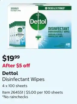 Costco Dettol Disinfectant Wipes offer