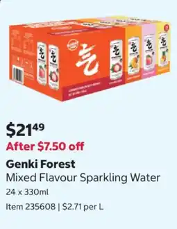 Costco Genki Forest Mixed Flavour Sparkling Water offer