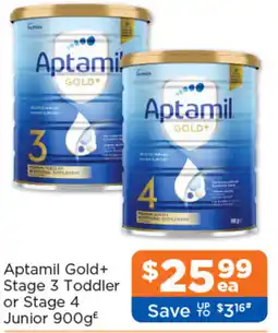 Good Price Pharmacy Aptamil Gold+ Stage 3 Toddler or Stage 4 Junior offer
