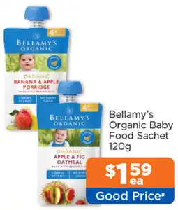Good Price Pharmacy Bellamy's Organic Baby Food Sachet offer