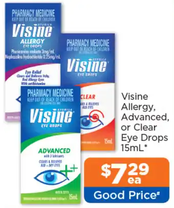 Visine Allergy, Advanced, or Clear Eye Drops