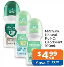 Good Price Pharmacy Mitchum Natural Roll-On Deodorant offer