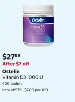 Costco Ostelin Vitamin D3 1000IU offer