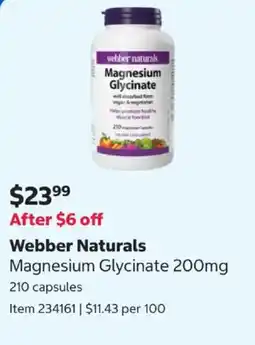 Costco Webber Naturals Magnesium Glycinate offer