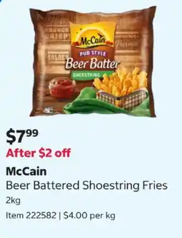 Costco McCain Beer Battered Shoestring Fries offer