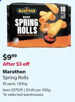 Costco Marathon Spring Rolls offer
