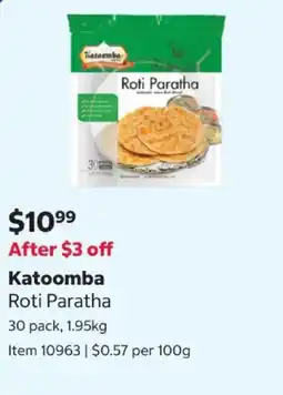 Costco Katoomba Roti Paratha offer
