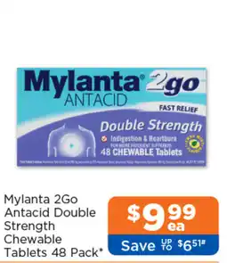 Good Price Pharmacy Mylanta 2Go Antacid Double Strength Chewable Tablets offer