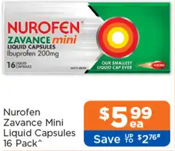 Good Price Pharmacy Nurofen Zavance Mini Liquid Capsules offer