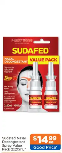 Good Price Pharmacy Sudafed Nasal Decongestant Spray Value Pack offer