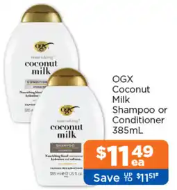 Good Price Pharmacy OGX Coconut Milk Shampoo or Conditioner offer