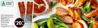 Foodworks KR Castlemaine Bulgogi Korean BBQ Style Butterflied Pork Fillet offer