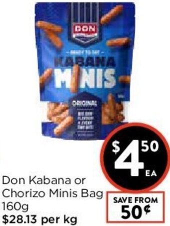 Foodworks Don Kabana Or Chorizo Minis Bag 160g offer