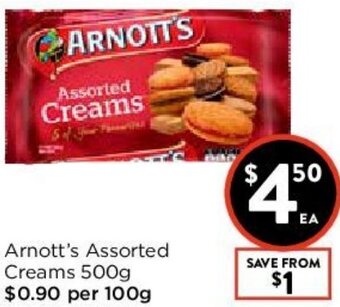Foodworks Arnott's Assorted Creams 500g offer
