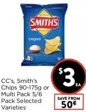 CC's, Smith's Chips 90-175g